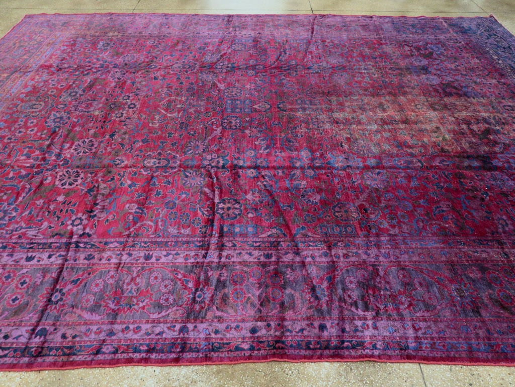 Antique Persian Overdyed Lilihan Carpet, No.10455 - Galerie Shabab