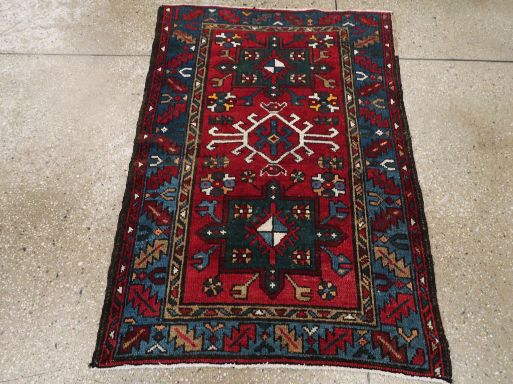 Antique Persian Karajeh Throw Rug, No.10516 - Galerie Shabab
