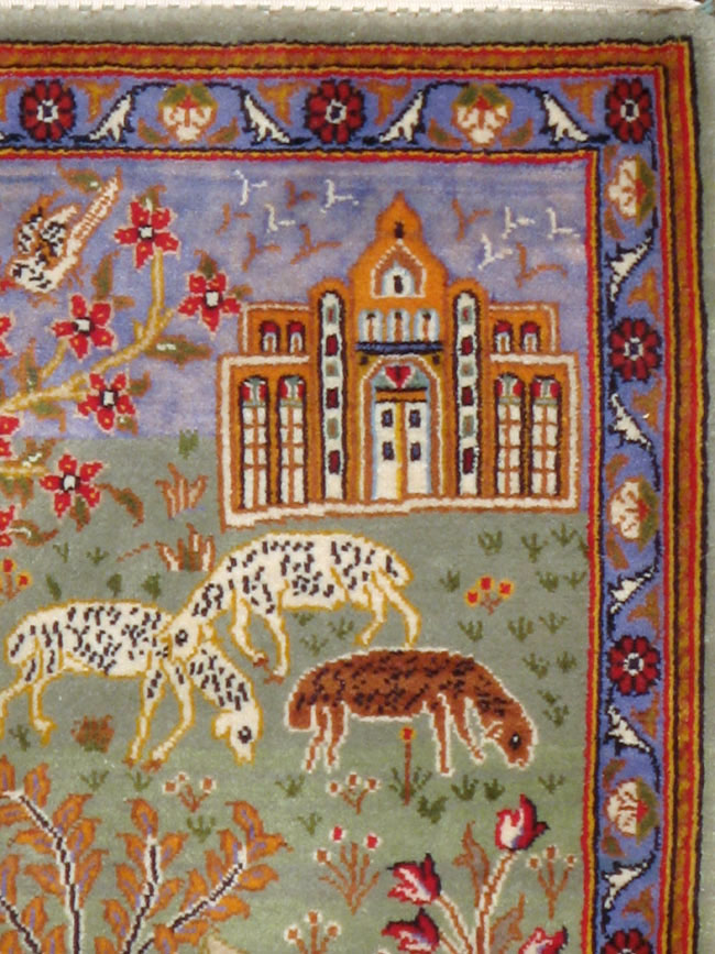 Vintage Persian Tabriz Pictorial Rug, No.11836 - Galerie Shabab