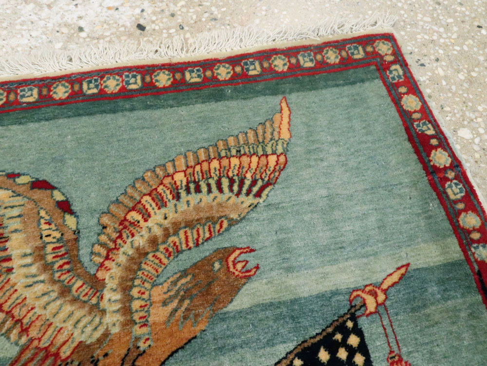 Antique Persian Tabriz Flag Pictorial Rug (Pair: 1 of 2), No.11839 - Galerie Shabab