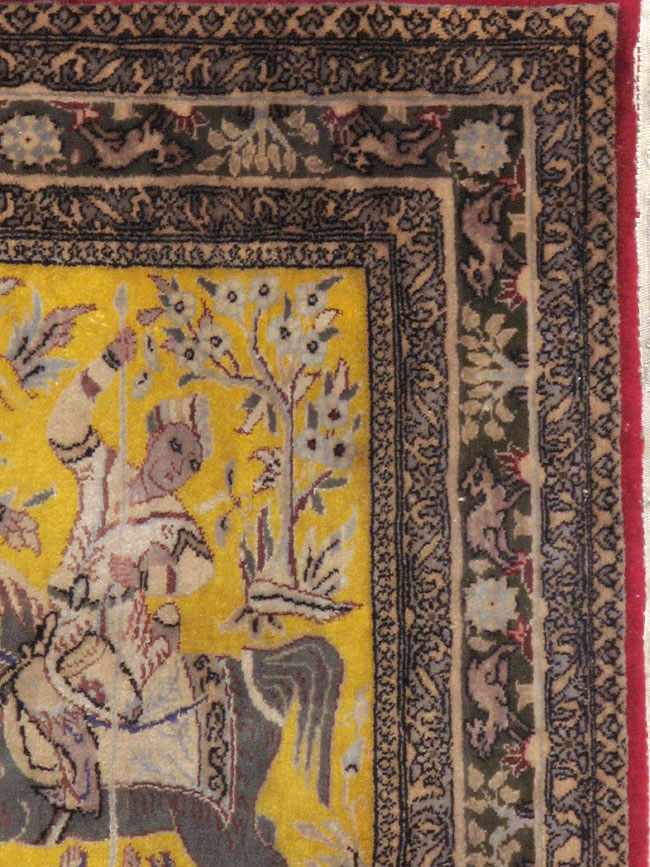 Antique Persian Tabriz Pictorial Rug, No.11841 - Galerie Shabab