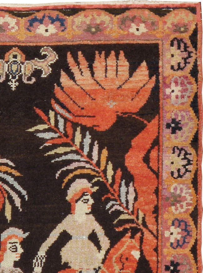 Antique Persian Senneh Malayer Pictorial Rug, No.11916 - Galerie Shabab