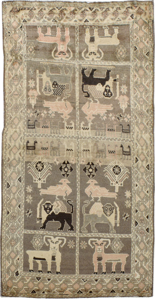 Vintage Gabbeh Pictorial Rug, No.11947 - Galerie Shabab