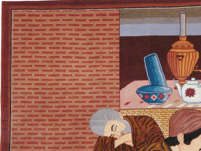 Vintage Persian Tabriz Pictorial Rug, No.12199 - Galerie Shabab