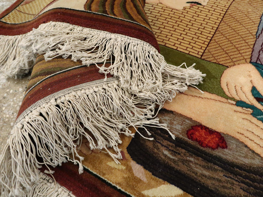 Vintage Persian Tabriz Pictorial Rug, No.12199 - Galerie Shabab