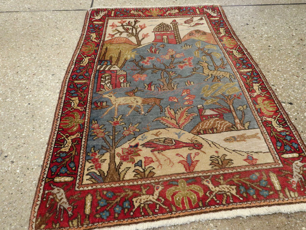 Antique Persian Tabriz Pictorial Rug, No.12234 - Galerie Shabab