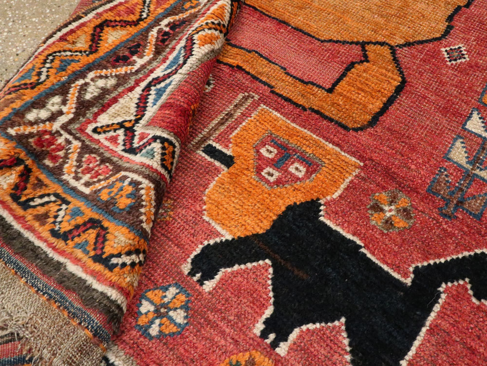 Antique Persian Gabbeh Pictorial Accent Rug, No.12235 - Galerie Shabab