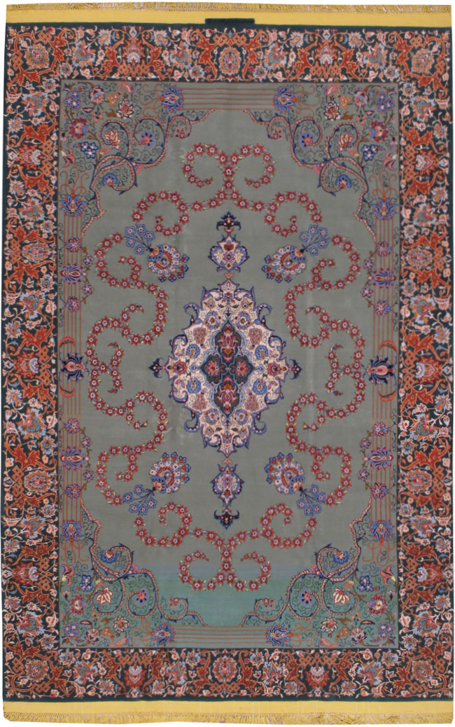 Vintage Persian Isfahan Rug, No.12261 - Galerie Shabab