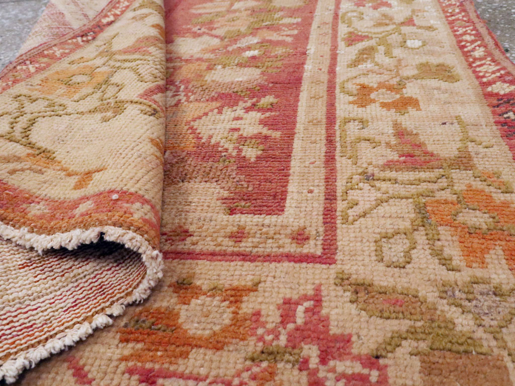 Antique Turkish Oushak Throw Rug, No.12520 - Galerie Shabab