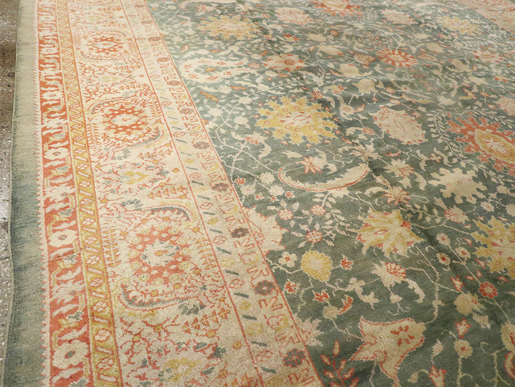 Antique Turkish Oushak Large Room Size Carpet, No.12639 - Galerie Shabab