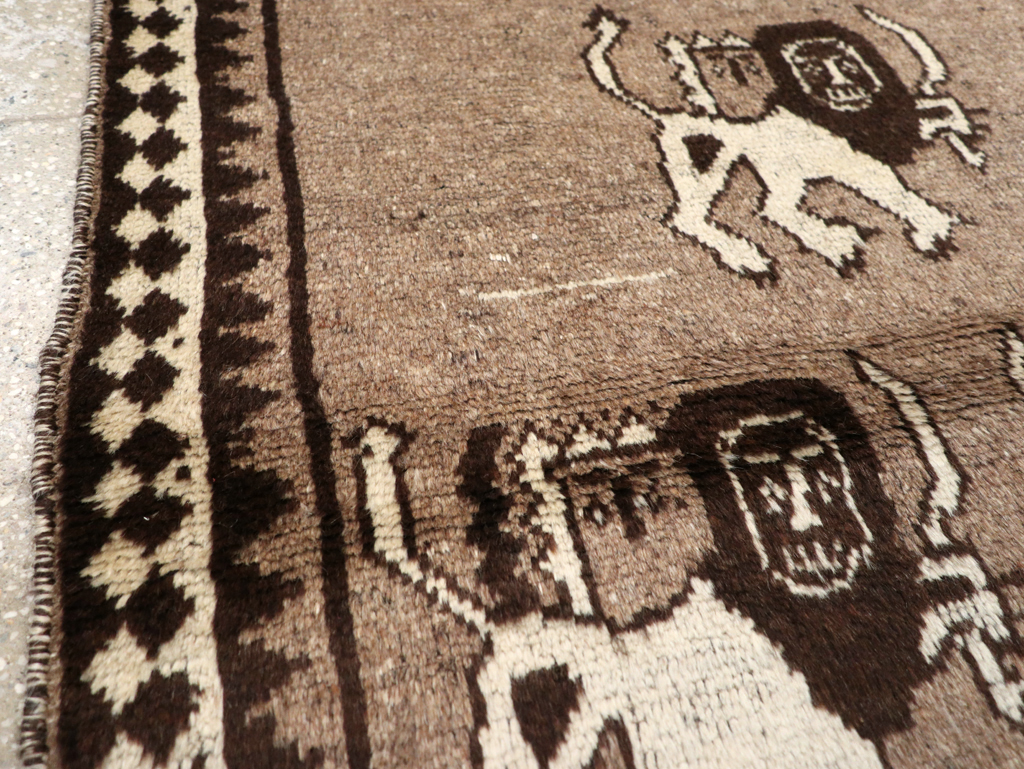 Vintage Persian Gabbeh Pictorial Rug (Pair: 1 of 2), No.13303 - Galerie Shabab