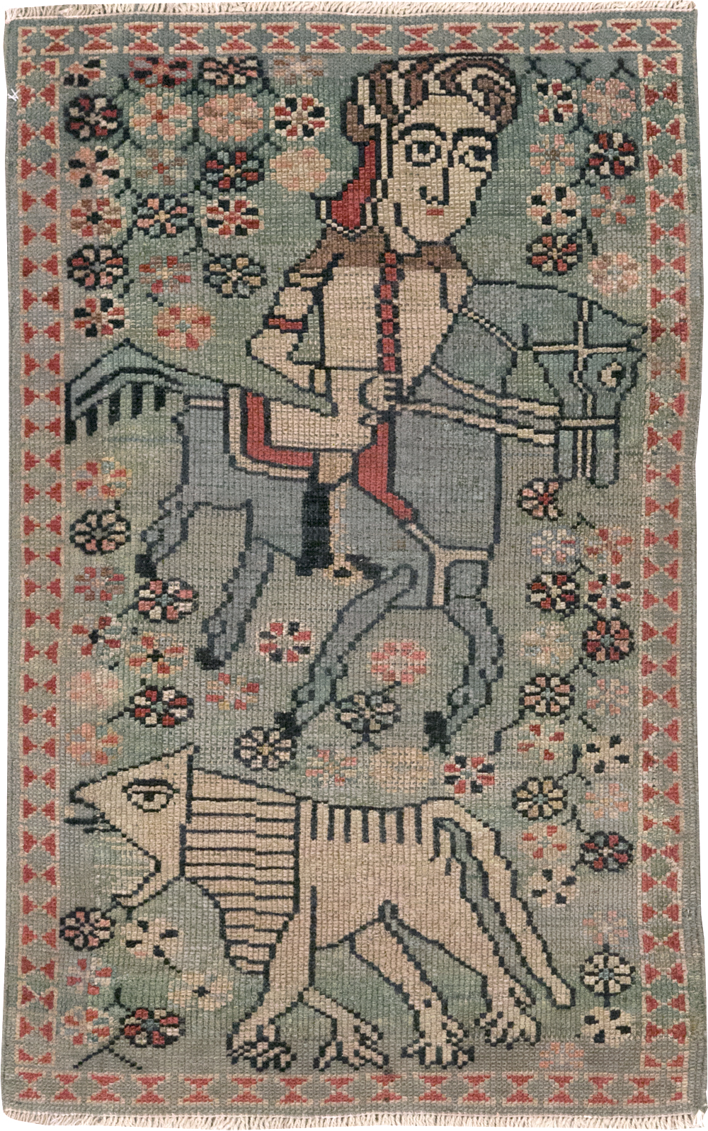 Antique Persian Malayer Pictorial Rug (Pair: 1 of 2), No.13667 - Galerie Shabab