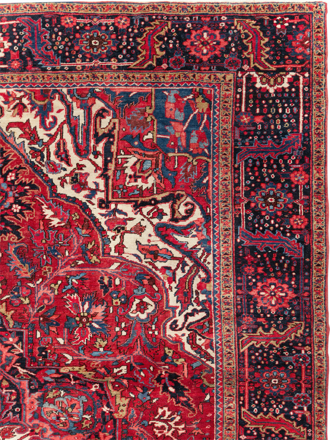 Vintage Persian Heriz Room Size Carpet, No.13870 - Galerie Shabab