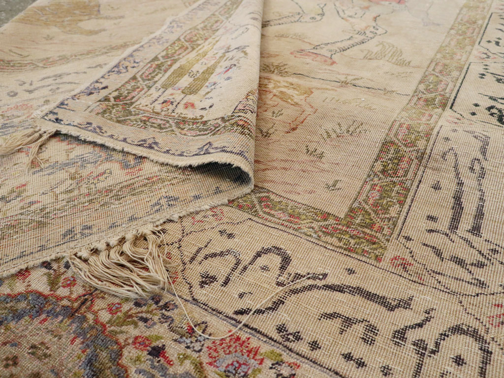 Vintage Turkish Kayseri Pictorial Rug, No.14464 - Galerie Shabab