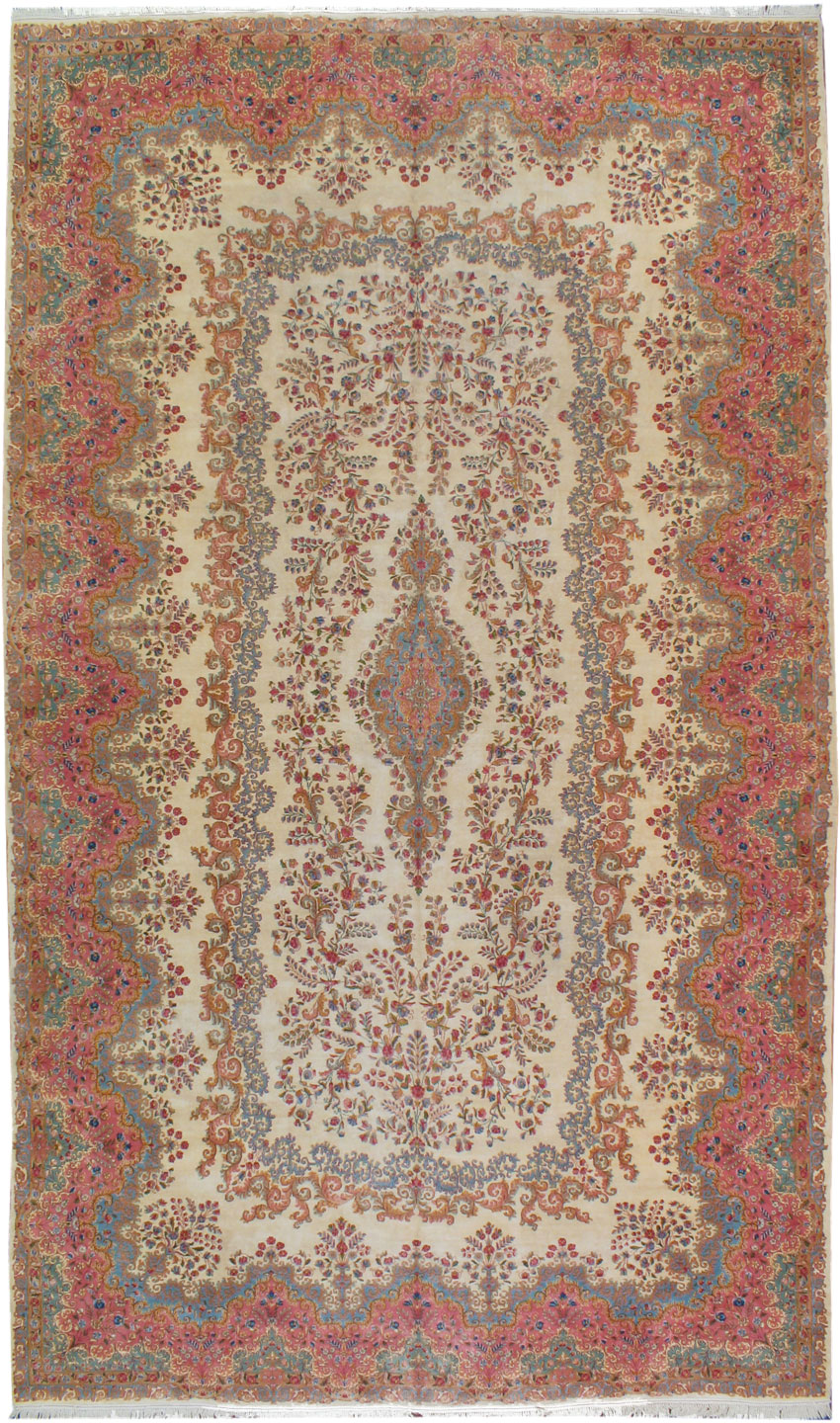 Vintage Persian Kerman Carpet, No.14824 - Galerie Shabab