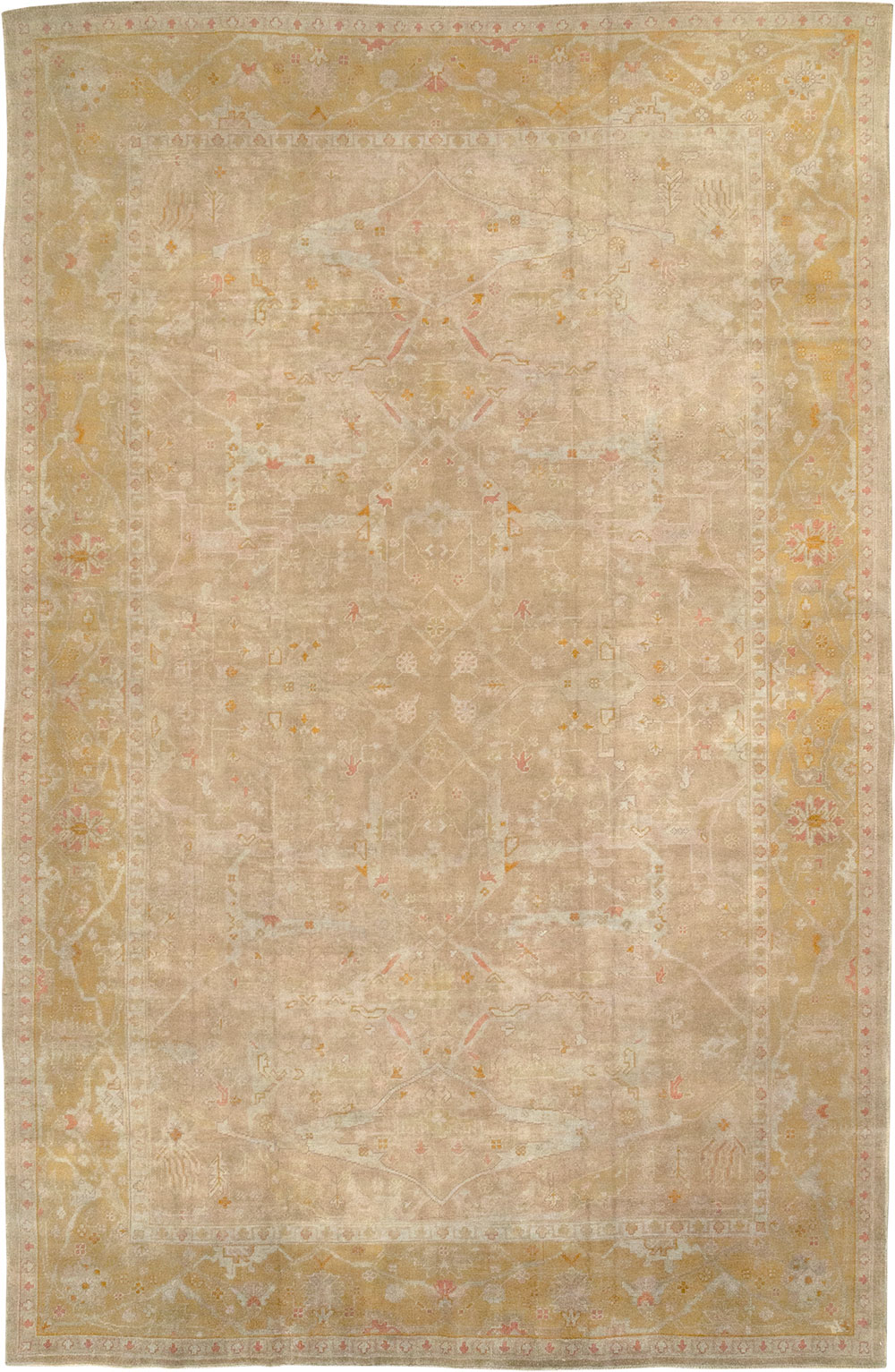 Antique Turkish Oushak Room Size Carpet, No.14933 - Galerie Shabab