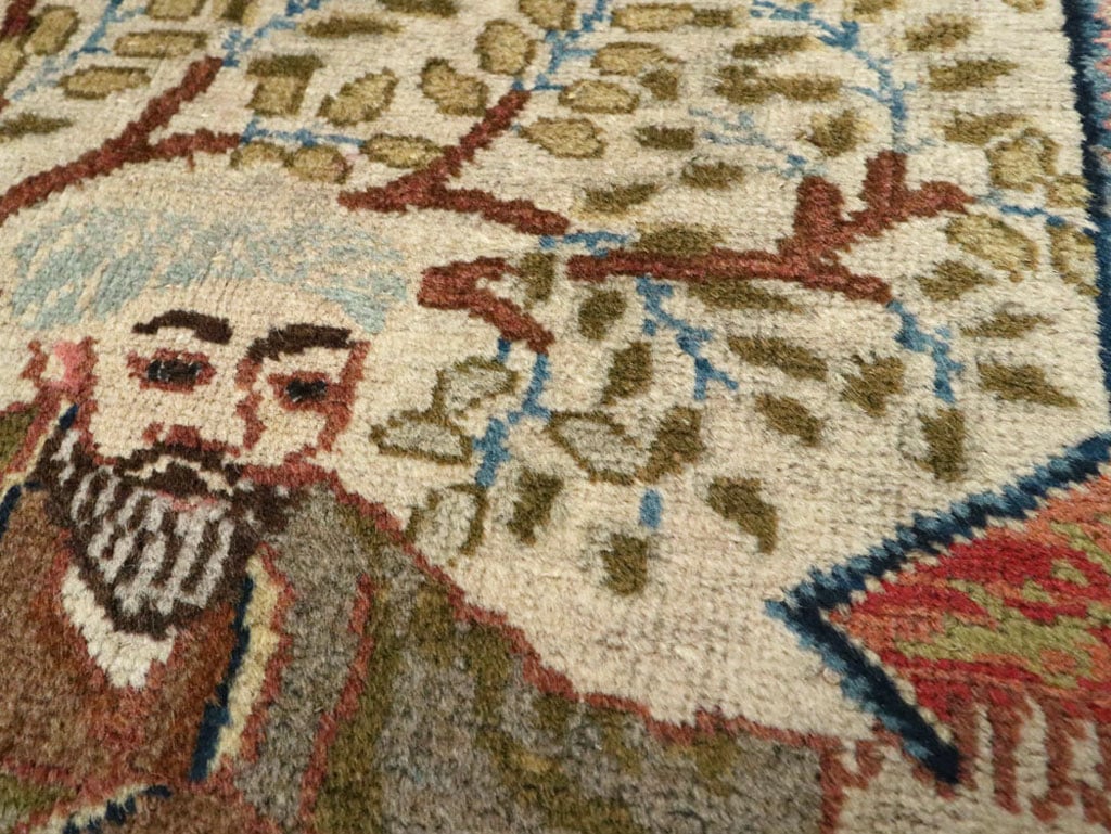 Vintage Persian Tabriz Pictorial Rug, No.15218 - Galerie Shabab