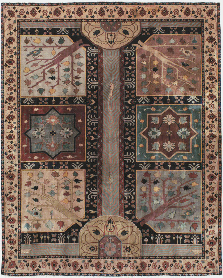 Antique Indian Lahore Square Rug, No.15223 - Galerie Shabab