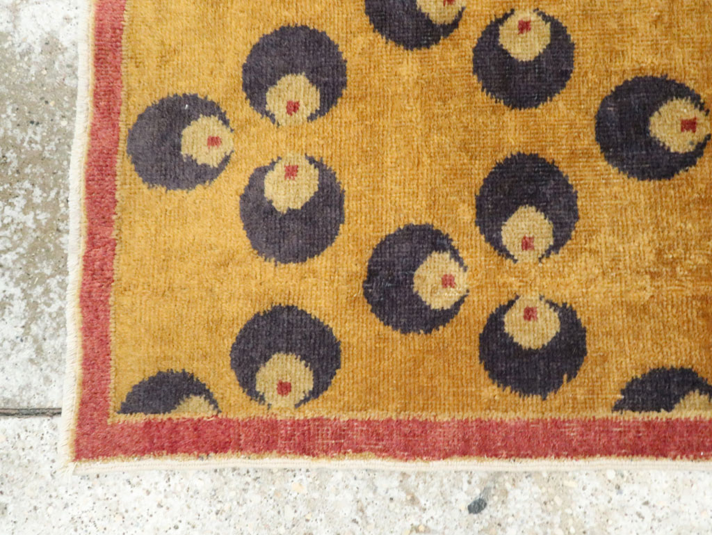 Vintage Turkish Art Deco Throw Rug, No.15314 - Galerie Shabab