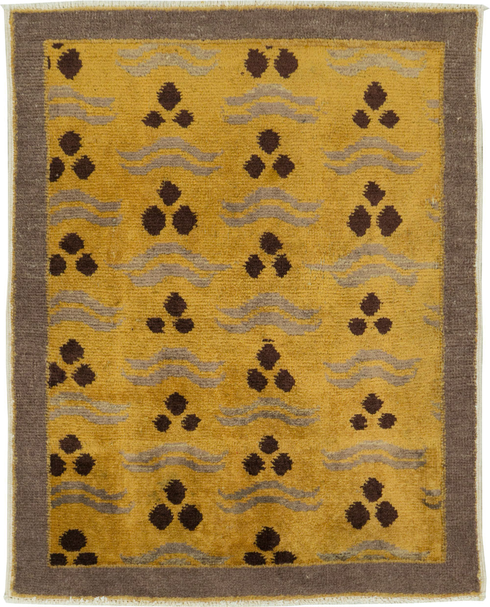 Vintage Turkish Art Deco Throw Rug, No.15319 - Galerie Shabab