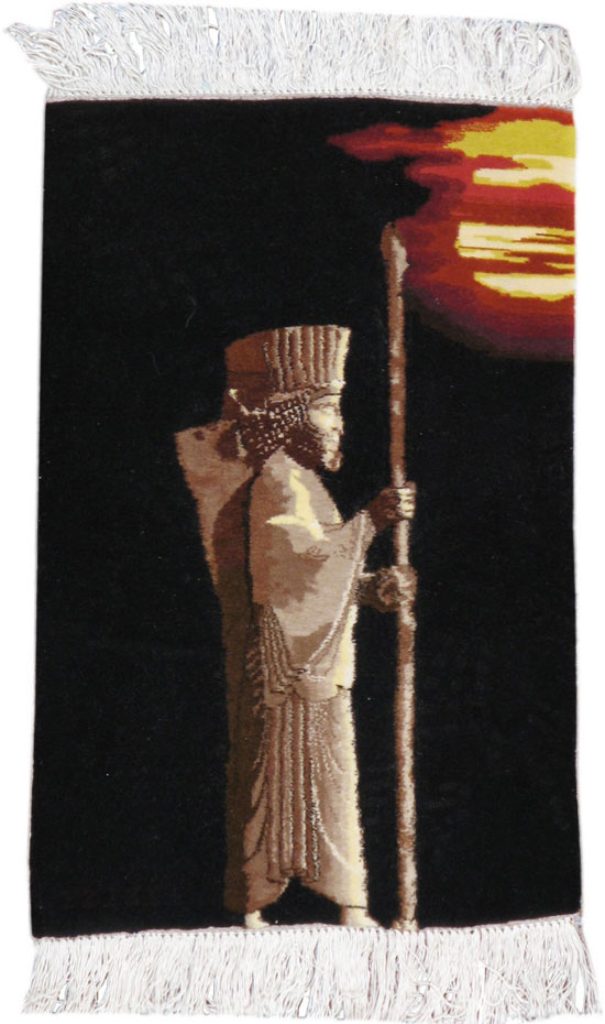 Vintage Persian Tabriz Pictorial Rug, No.15573 - Galerie Shabab