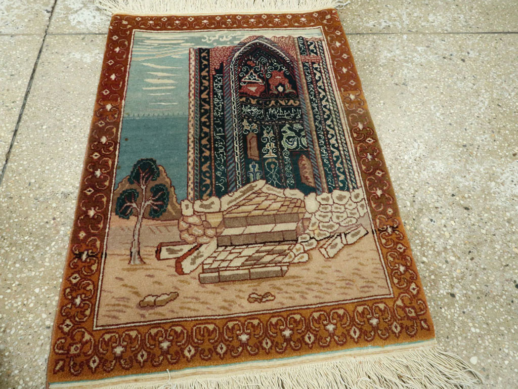 Vintage Persian Tabriz Pictorial Rug, No.15765 - Galerie Shabab