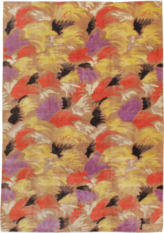 Vintage Turkish Art Deco Rug, No.17470 - Galerie Shabab