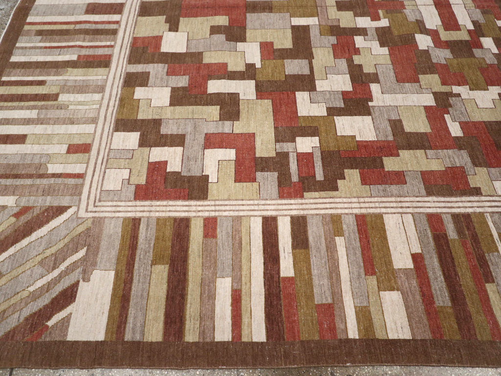 Modernist Persian Tabriz  Carpet, No.17508 - Galerie Shabab