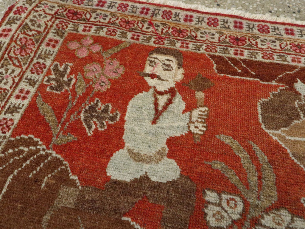 Vintage Persian Tabriz Pictorial Rug, No.17935 - Galerie Shabab