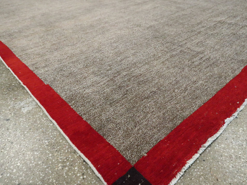 Art Deco Inspired Vintage Persian Mashad Room Size Carpet, No.18142 - Galerie Shabab