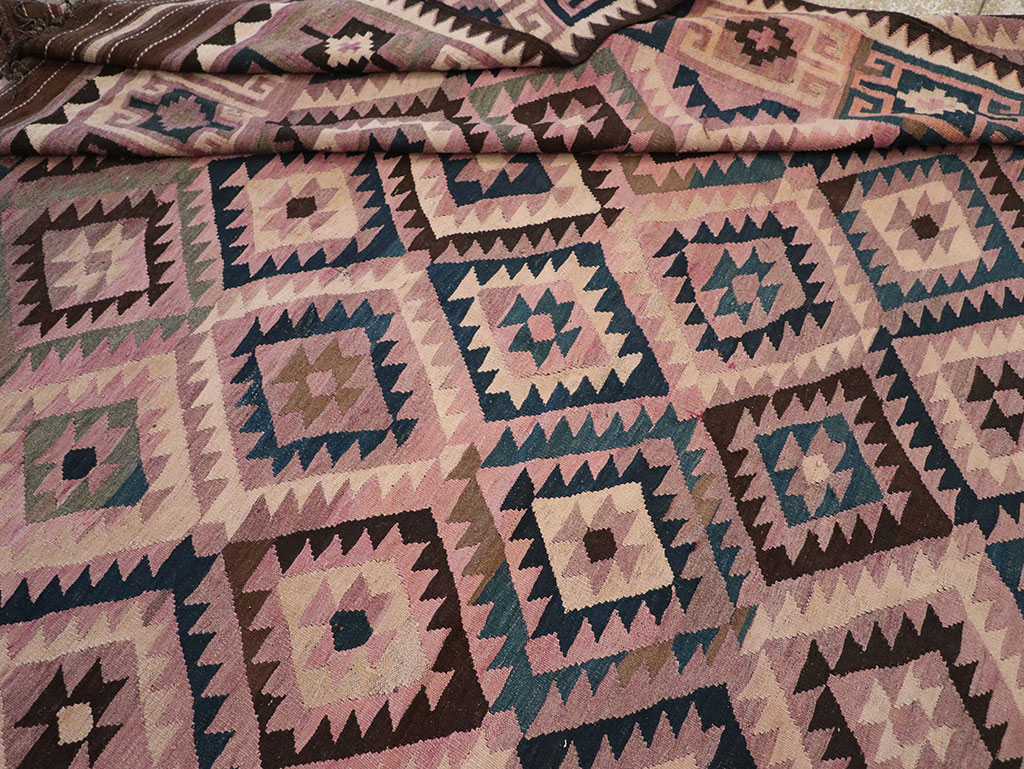 Vintage Afghan Flatweave Kilim Large Carpet, No.18645 - Galerie Shabab