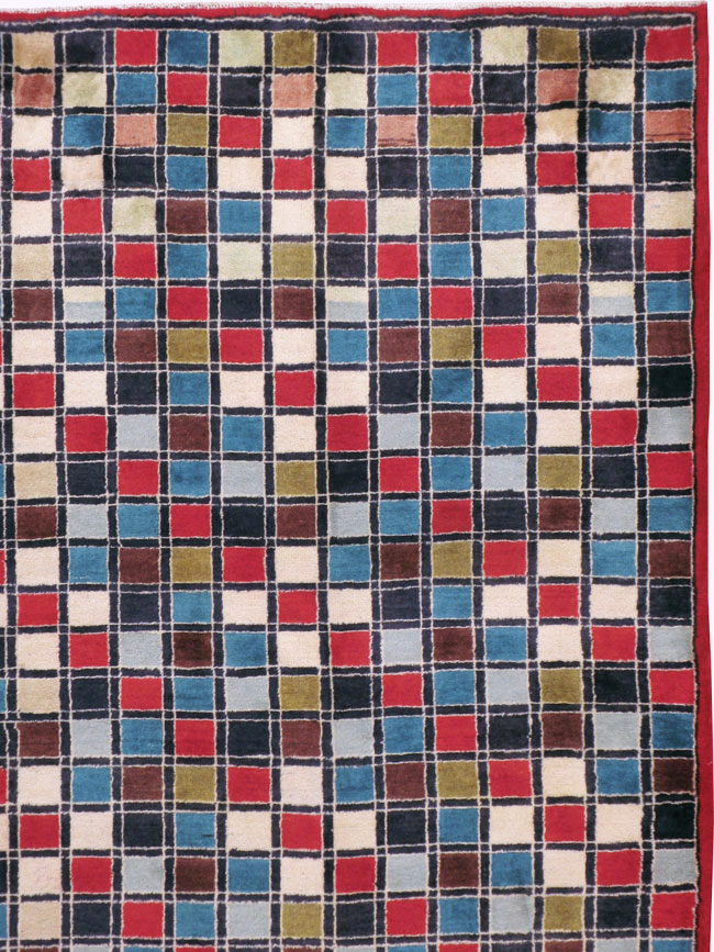 Vintage Persian Kashan Art Deco Rug, No.18687 - Galerie Shabab