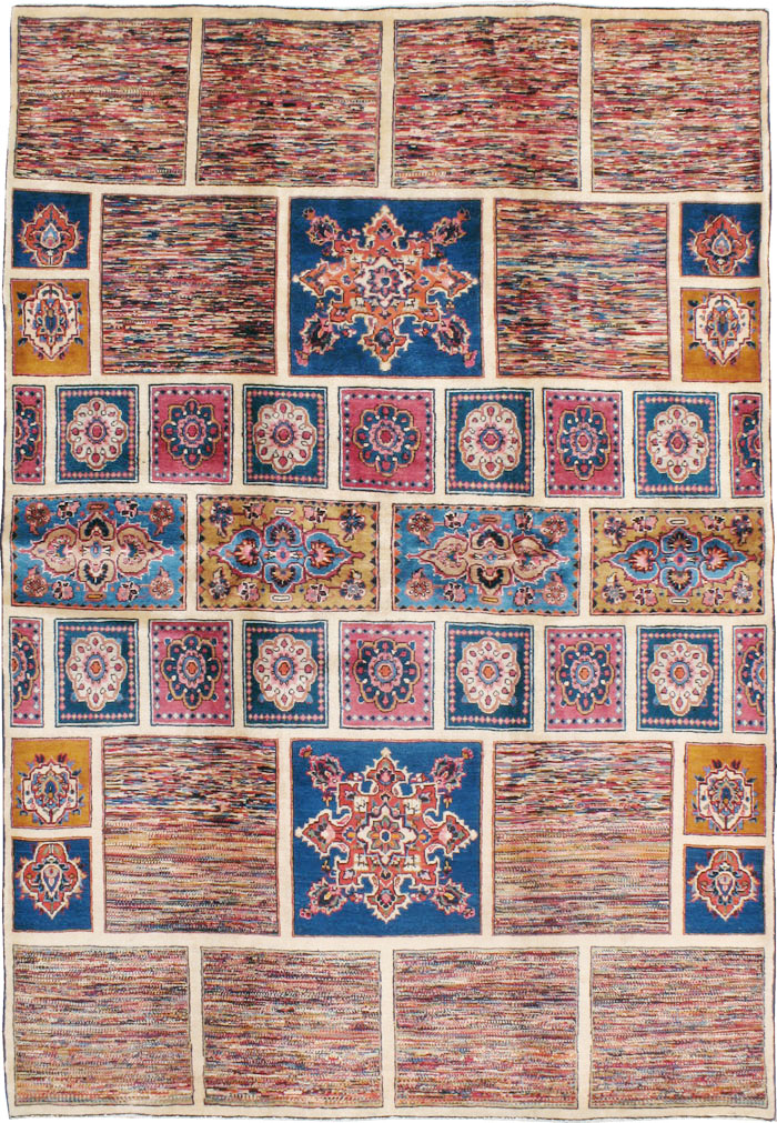 Vintage Persian Mashad Carpet, No.18790 - Galerie Shabab