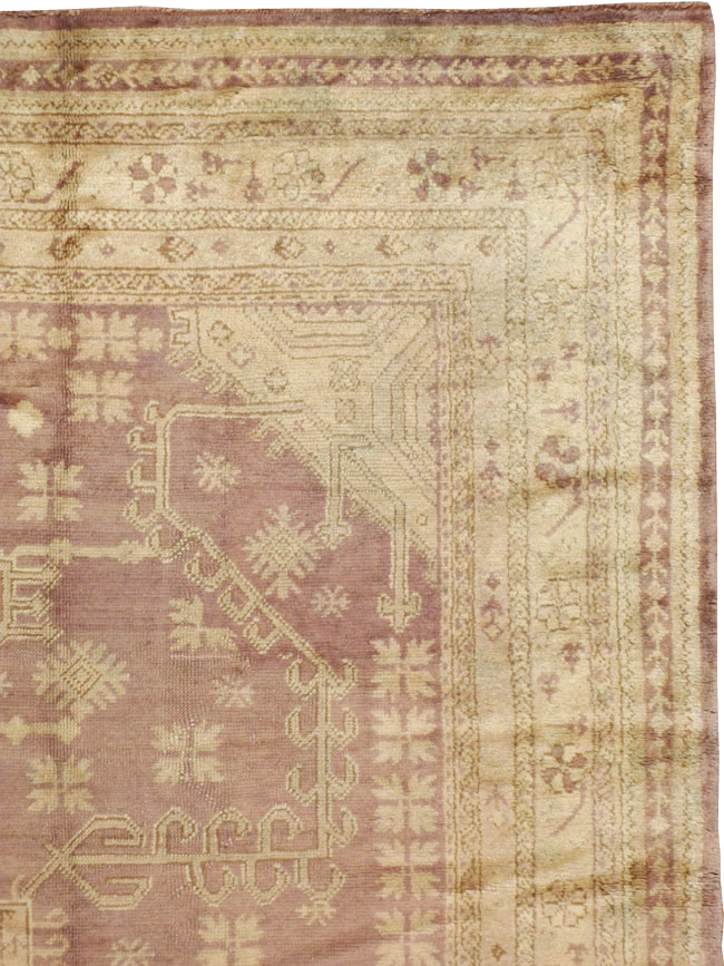 Antique Turkish Oushak Room Size Carpet, No.18794 - Galerie Shabab