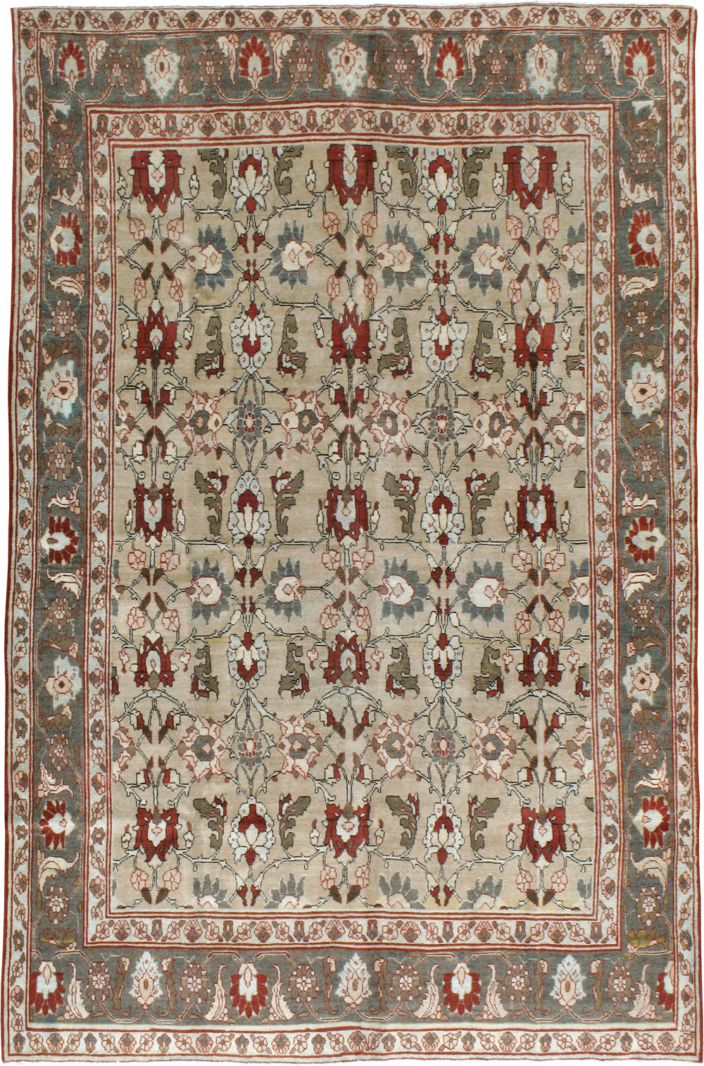 Antique Persian Tabriz Accent Rug, No.18817 - Galerie Shabab