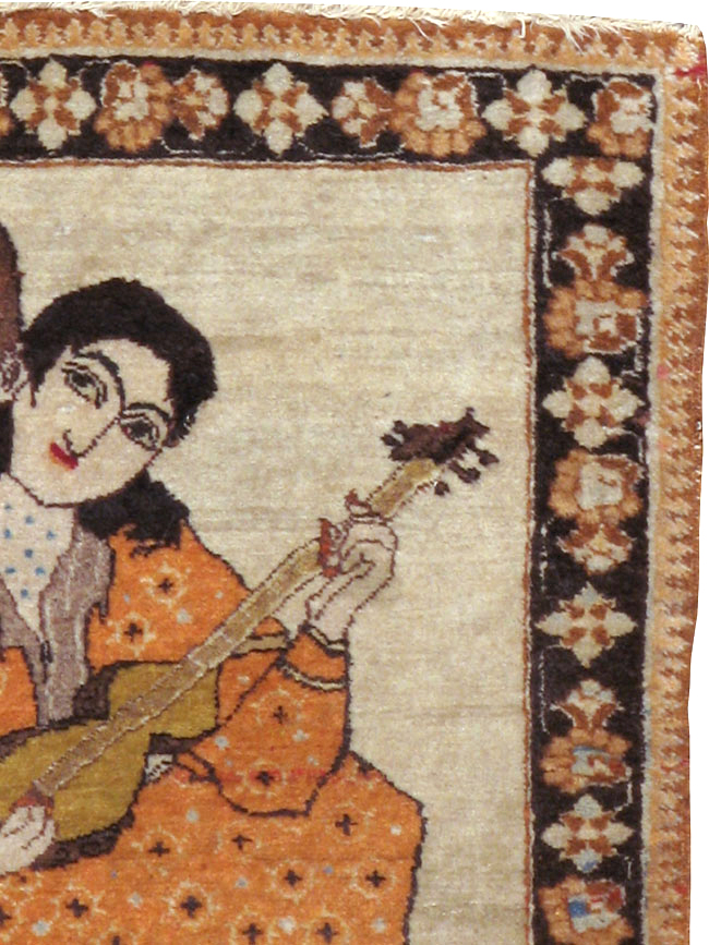 Vintage Persian Tabriz Pictorial Rug, No.18933 - Galerie Shabab