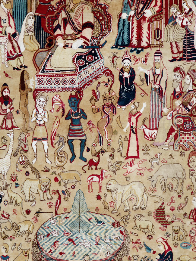 Vintage Indo Tabriz Pictorial Rug, No.19012 - Galerie Shabab