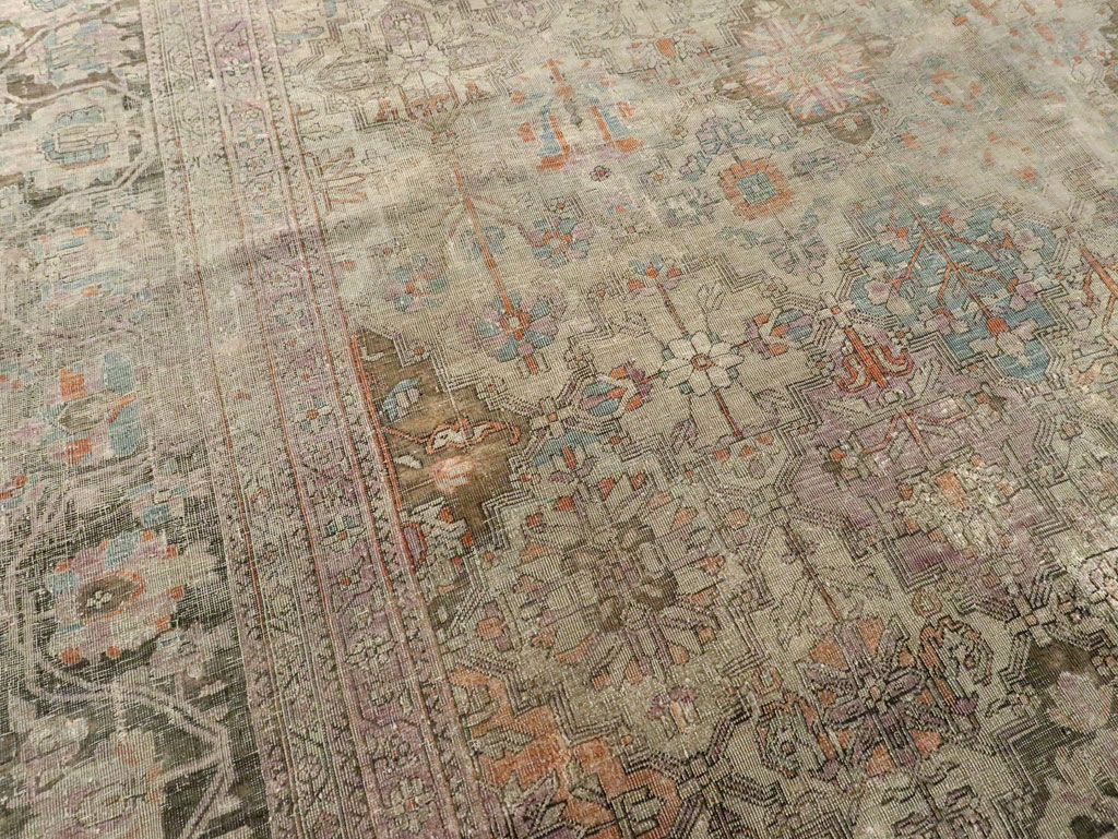 Antique Persian Silk Kashan Accent Carpet, No.19036 - Galerie Shabab