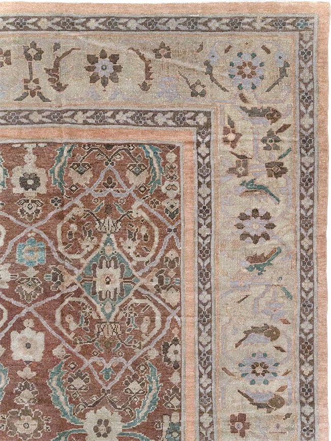 Antique Persian Mahal Large Room Size Carpet, No.19094 - Galerie Shabab