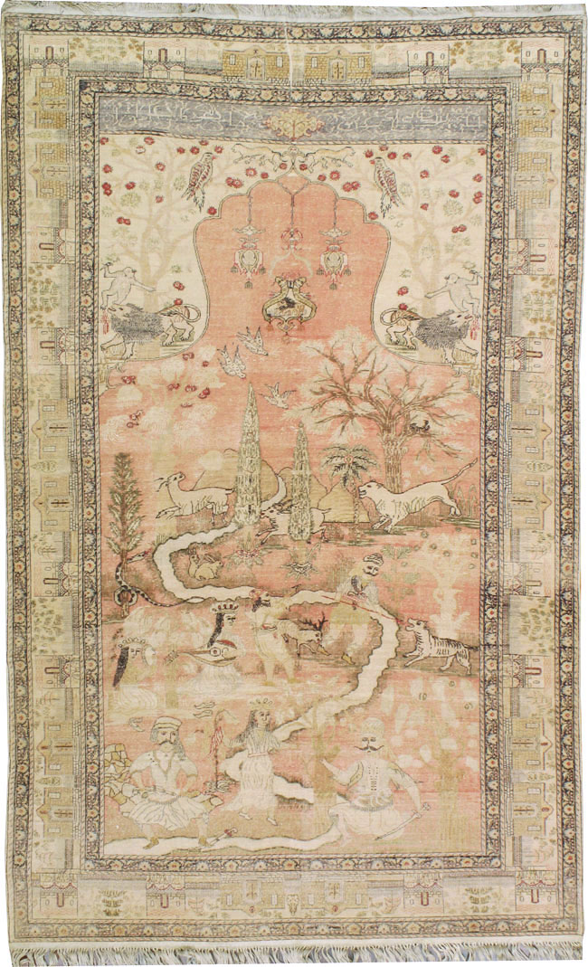 Antique Turkish Kayseri Pictorial Carpet, No.19264 - Galerie Shabab