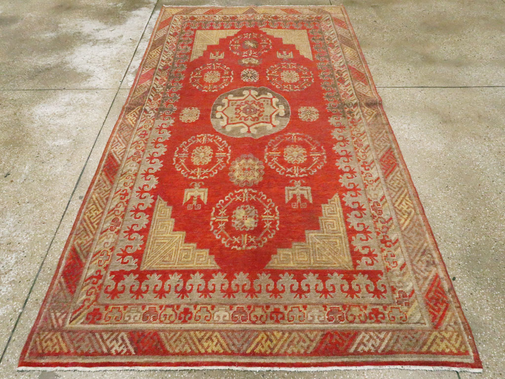 Vintage East Turkestan Khotan Carpet, No.19985 - Galerie Shabab