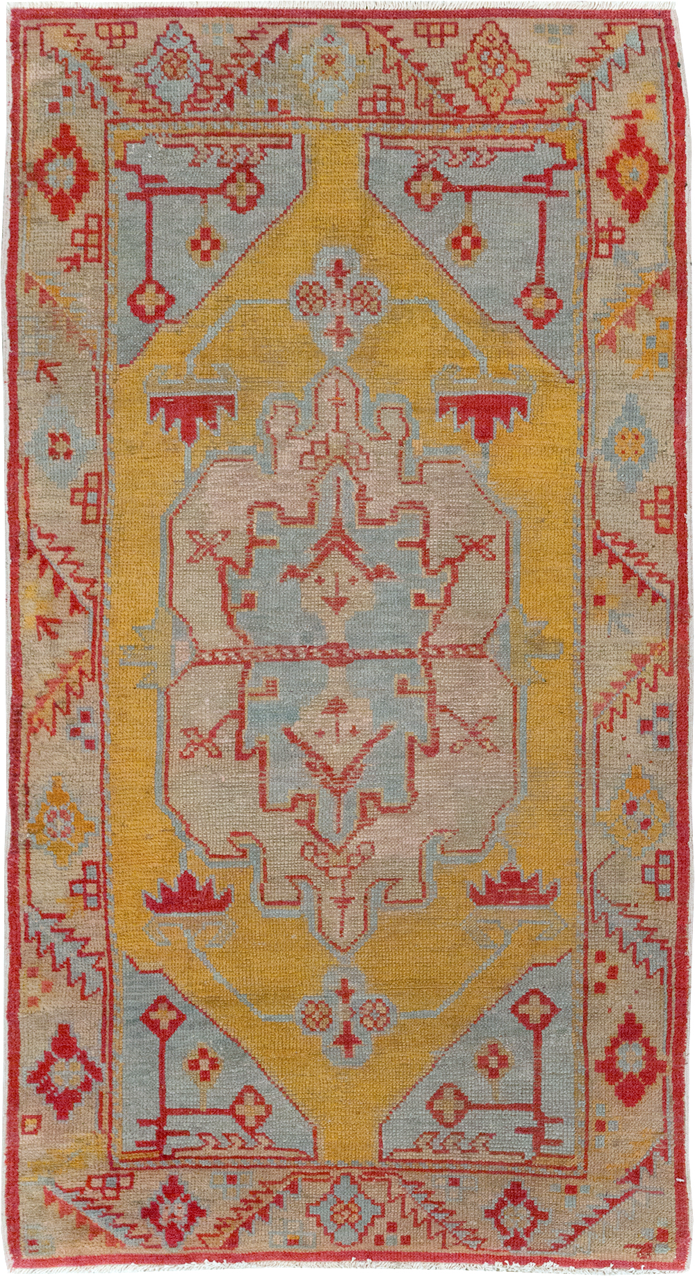 Vintage Turkish Oushak Throw Rug, No.20341 - Galerie Shabab