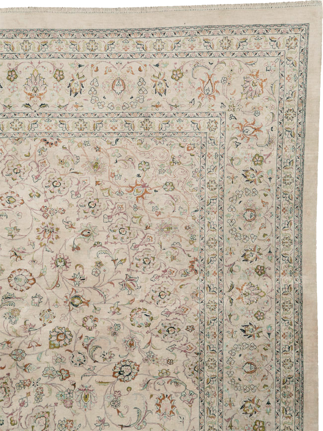 Vintage Persian Kashan Silk Carpet, No.20595 - Galerie Shabab