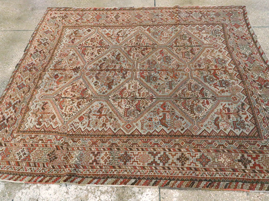 Antique Persian Shiraz Square Rug, No.20706 - Galerie Shabab