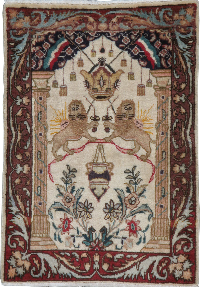 Vintage Persian Tabriz Pictorial Rug, No.20906 - Galerie Shabab