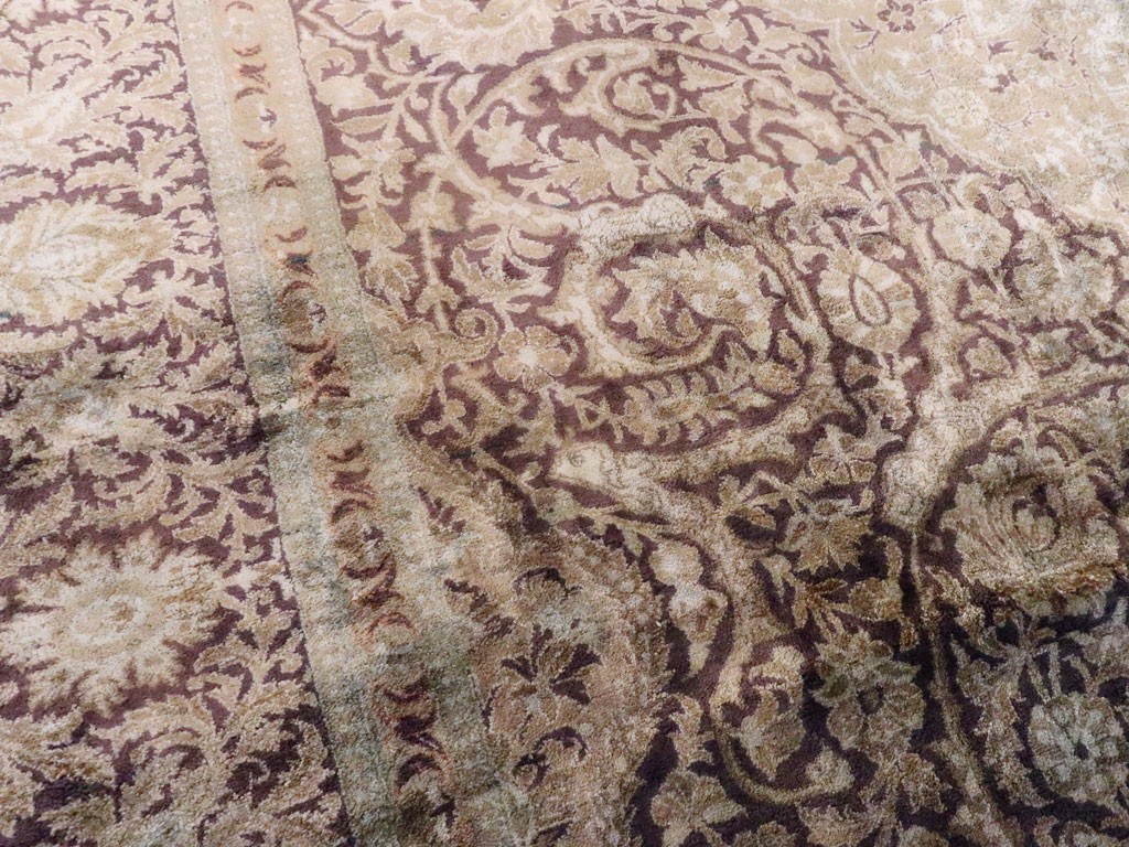 Antique Persian Kashan Silk Carpet, No.20986 - Galerie Shabab