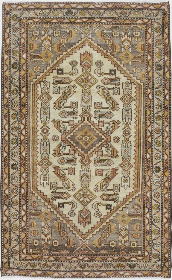 Antique Persian Malayer Throw Rug, No.21453 - Galerie Shabab