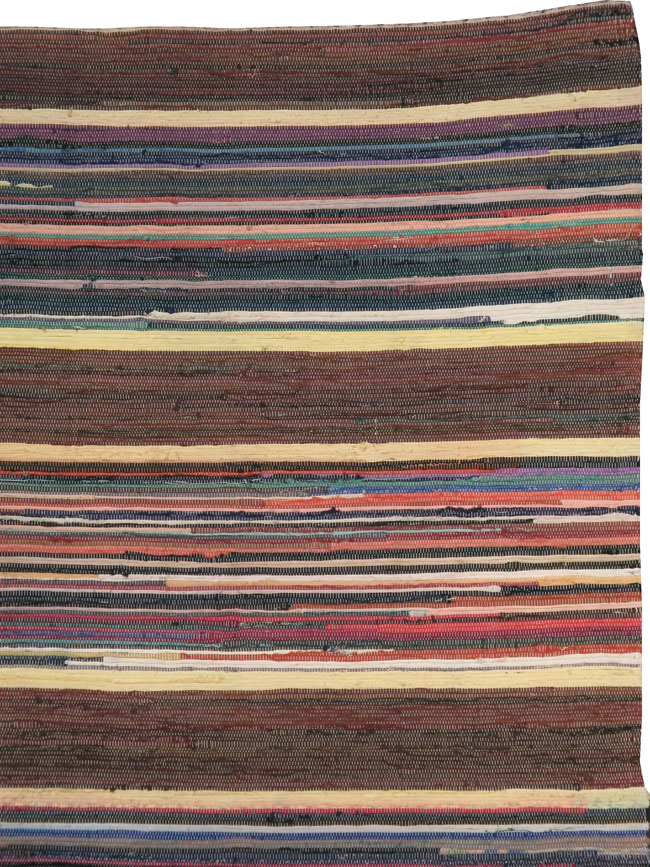 Vintage Distressed American Rag Rug, No.21479 - Galerie Shabab