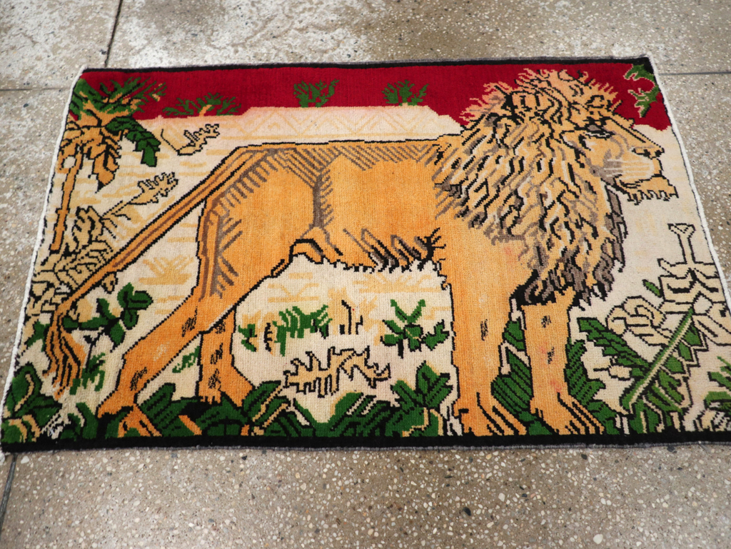 Vintage Persian Kurdish Pictorial Rug, No.21667 - Galerie Shabab