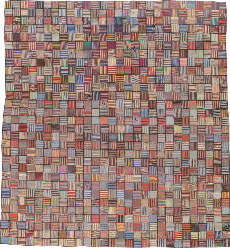 Vintage American Hooked Square Room Size Carpet, No.21764 - Galerie Shabab